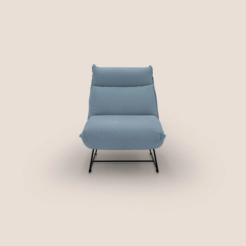 Tessa Poltroncina dal design moderno in morbida microfibra smacchiabile T11 carta da zucchero