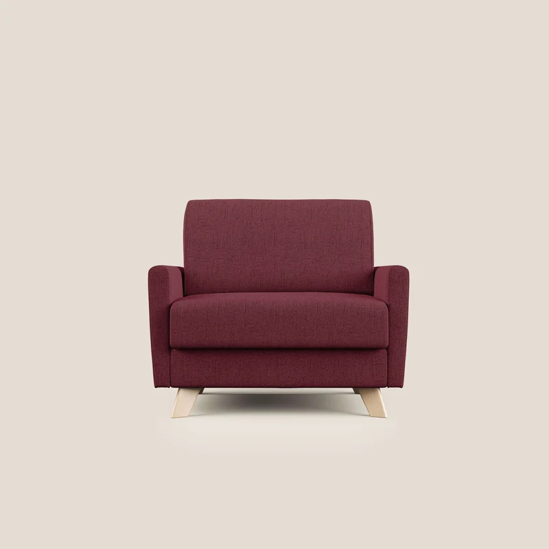 Edgar poltrona letto in tessuto felis impermeabile T03 rosso
