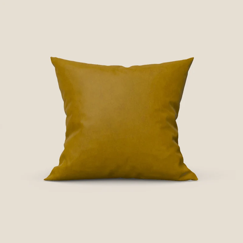 Rotterdam cuscino disponibile in diversi colori realizzato in microfibra effetto velluto raso impermeabile T09 giallo