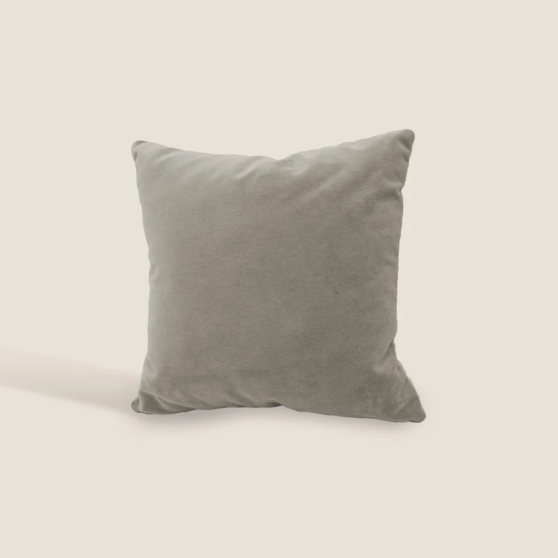 Luxury cuscino quadrato in velluto misto cotone disponibile in diversi colori marrone