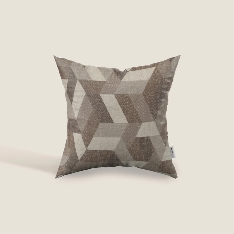 Unreal cuscini a fantasia geometriche in tessuto idrorepellente disponibile in diverse colorazioni marrone