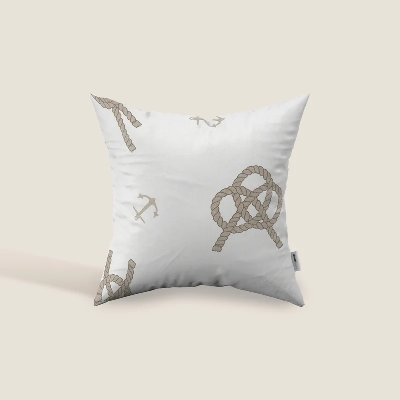Marino cuscino in cotone disponibile in diverse colorazioni stile marinaresco bianco-beige