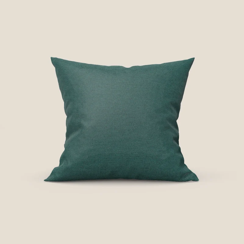 Tobago cuscino disponibile in diversi colori realizzato in tessuto fiammato simil cotone impermeabile T19 petrolio