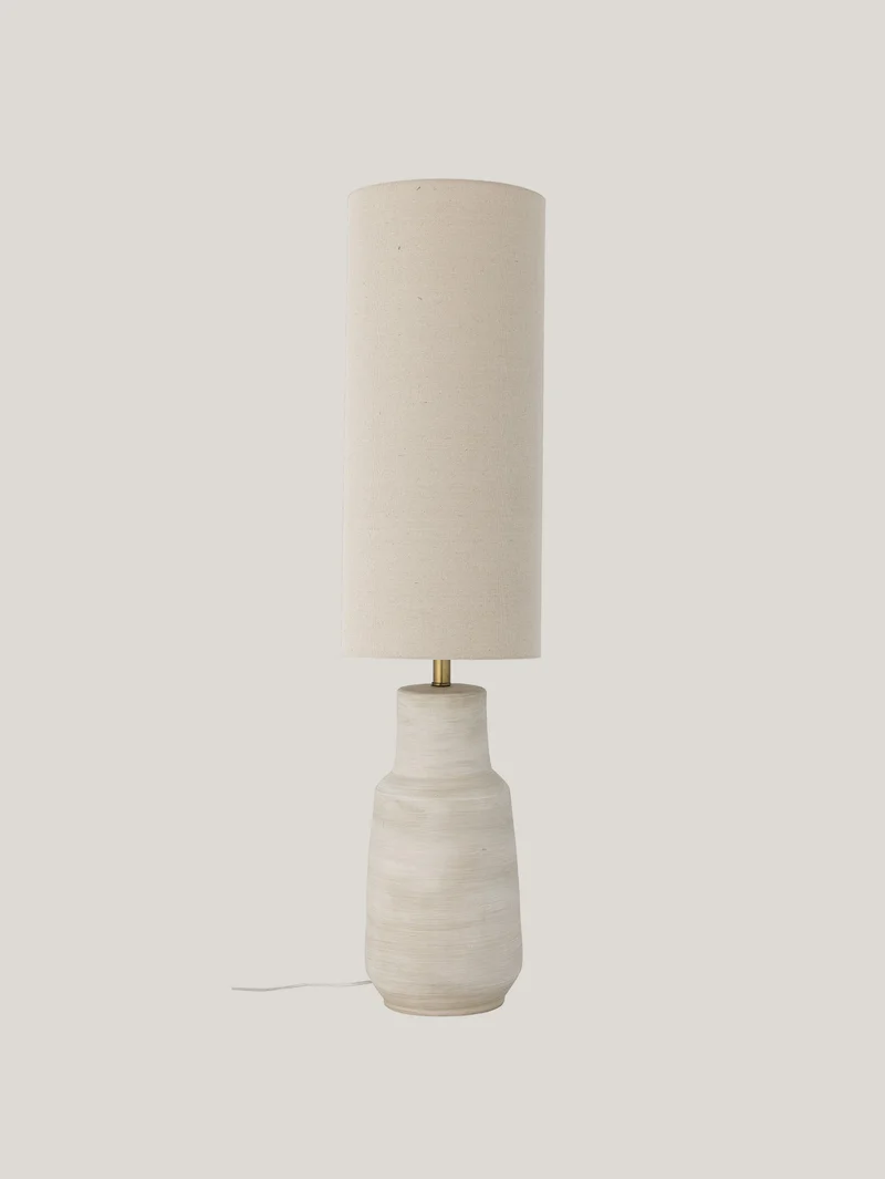 Linetta lampada da terra con base in gres stoneware bianco
