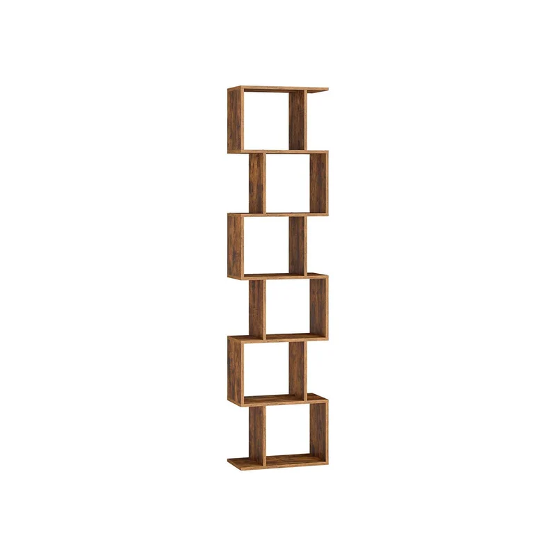 Scaffale libreria moderno con ripiani e scomparti