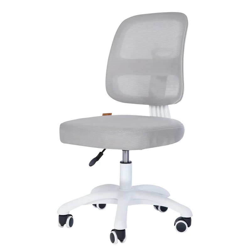 Kinderbürostuhl Smart Grow 2D- Ergonomischer Drehstuhl - Höhenverstellbar - Weiß / Grau