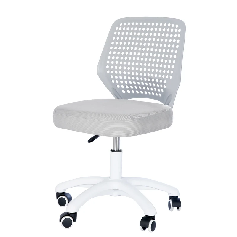 Kinderbürostuhl Smart Grow Basic - Ergonomischer Drehstuhl - Höhenverstellbar - Weiß / Grau