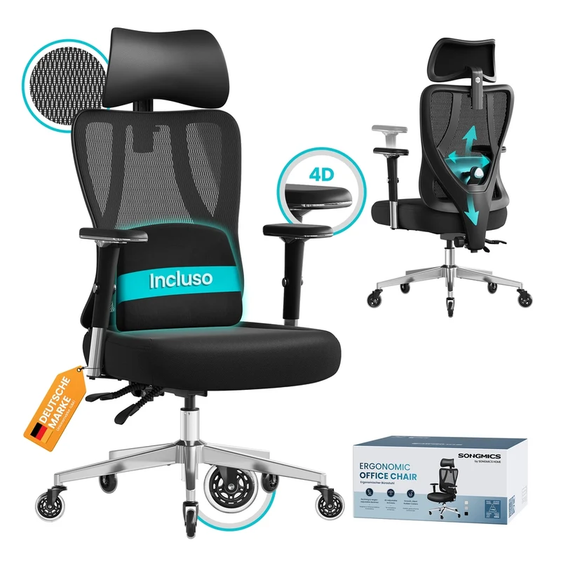 Sedia da ufficio ergonomica con supporto regolabile