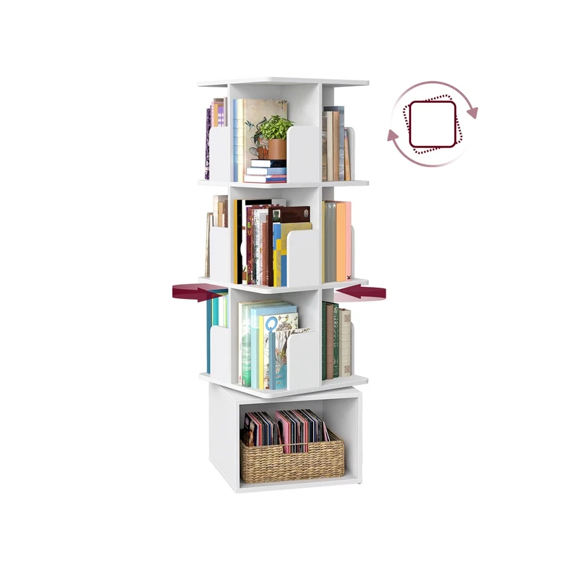 CUSTOS Collezione - Libreria girevole con ripiani aperti per salotto moderno