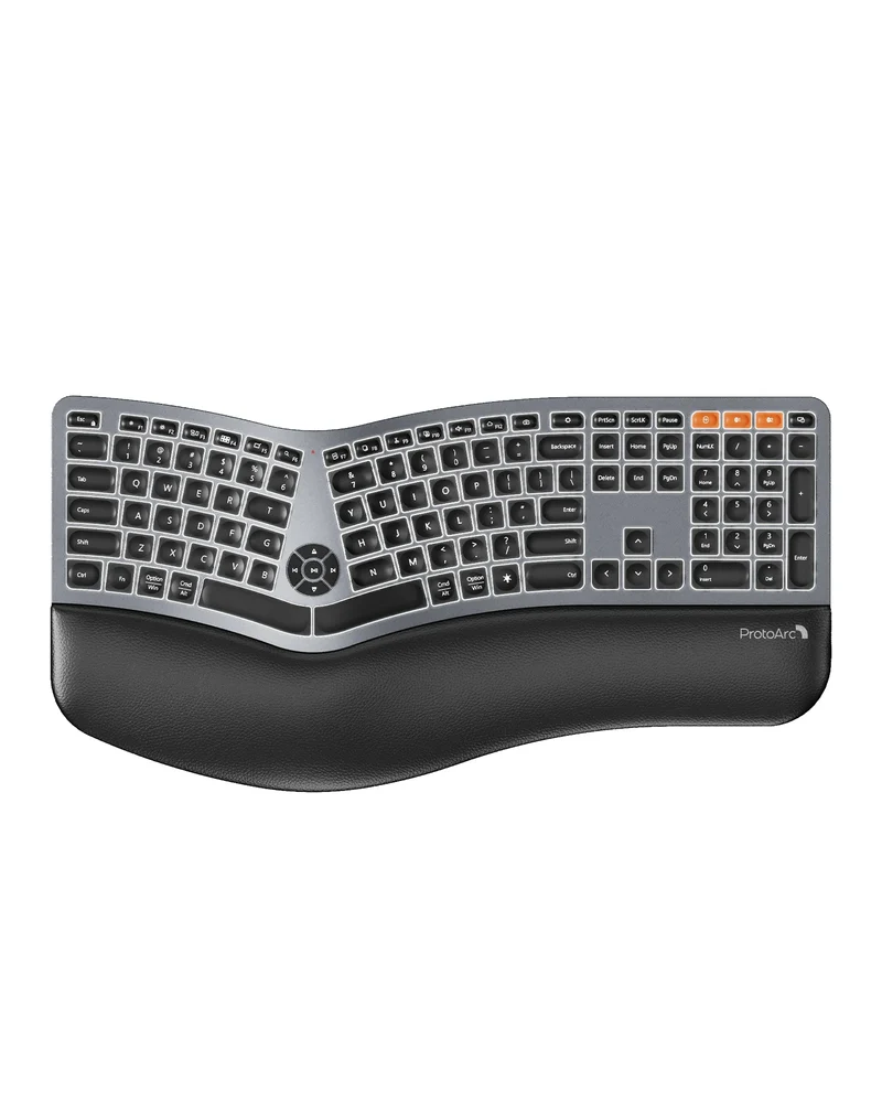 EK01 Plus Backlit Ergonomic Keyboard (UK Layout)