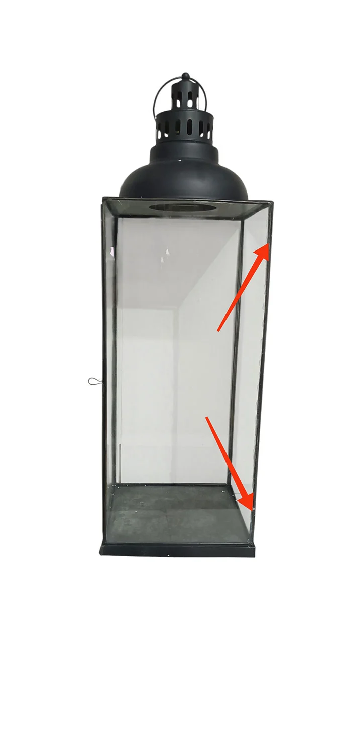 Lanterna Missie Grande 29x29x89 h cm in Acciaio Antracite Seconda Scelta
