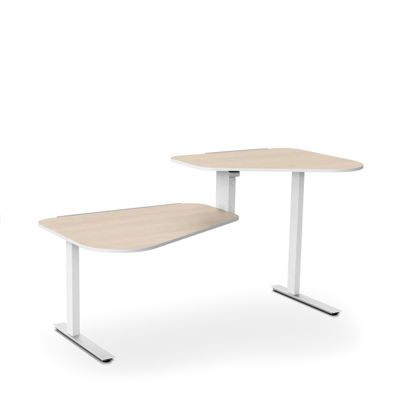 Aeris Active Office Desk, Holzoptik Eiche, Stehtisch rechts