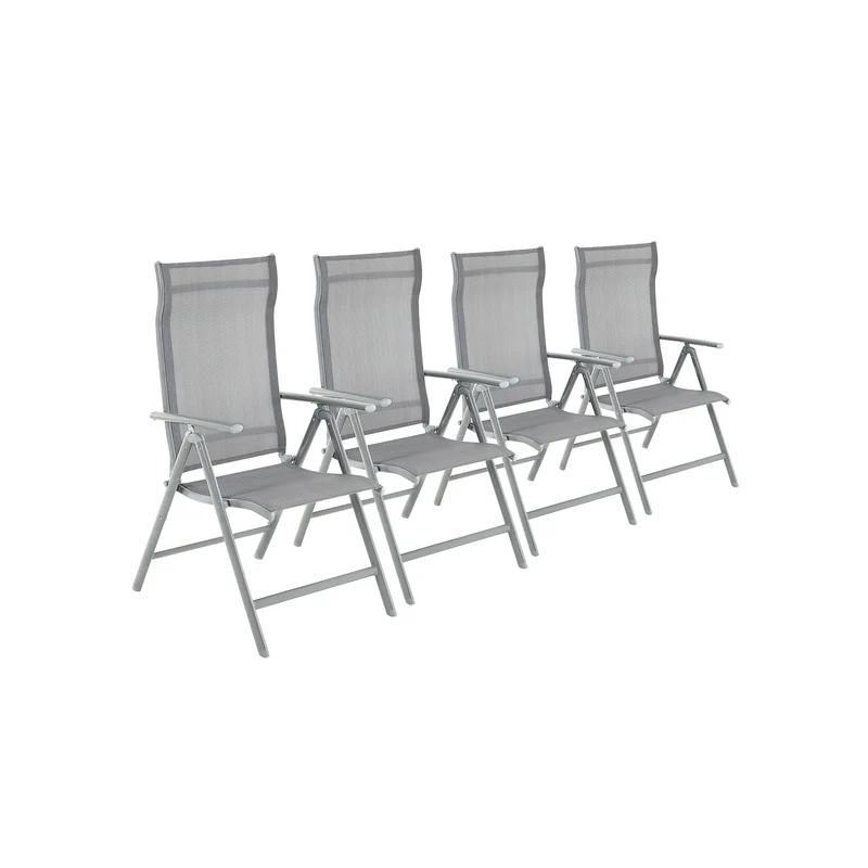 Set di 4 Sedie da Giardino Pieghevoli