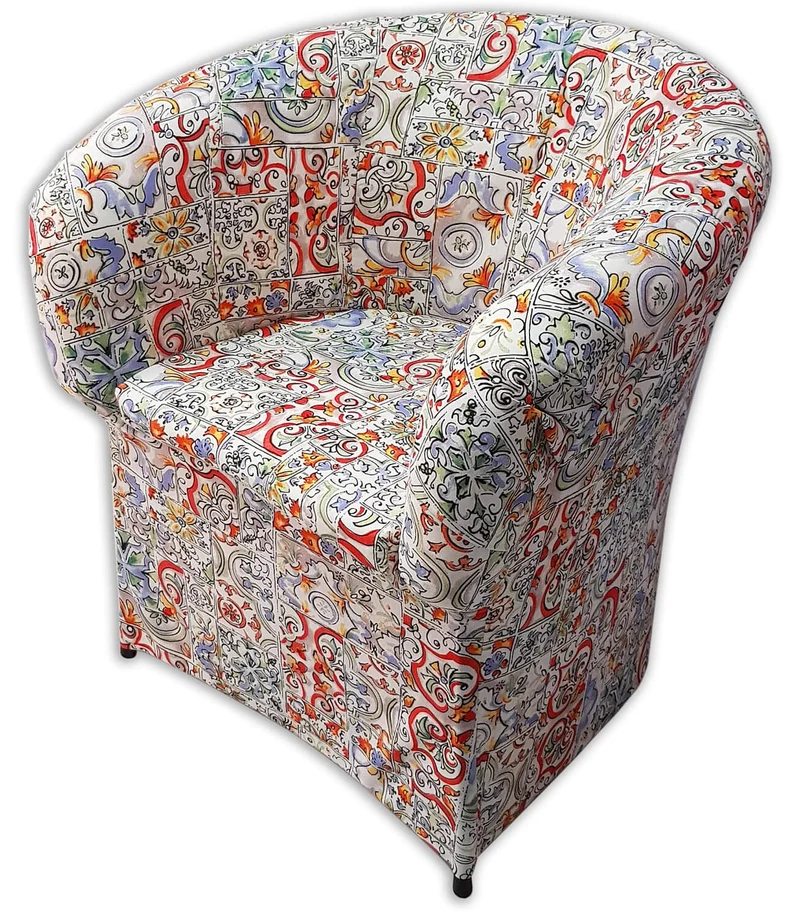 Poltrona Imbottita 65x65x75 cm in Tessuto Renier Vietri