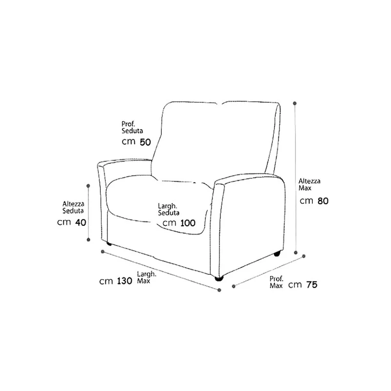 Divano 2 Posti Divanetto Attesa Design in Similpelle e Tessuto Renier Kube America
