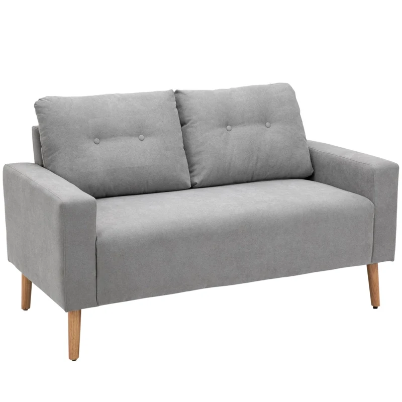 Divano 2 Posti in Tessuto 15x76x88 cm Grigio