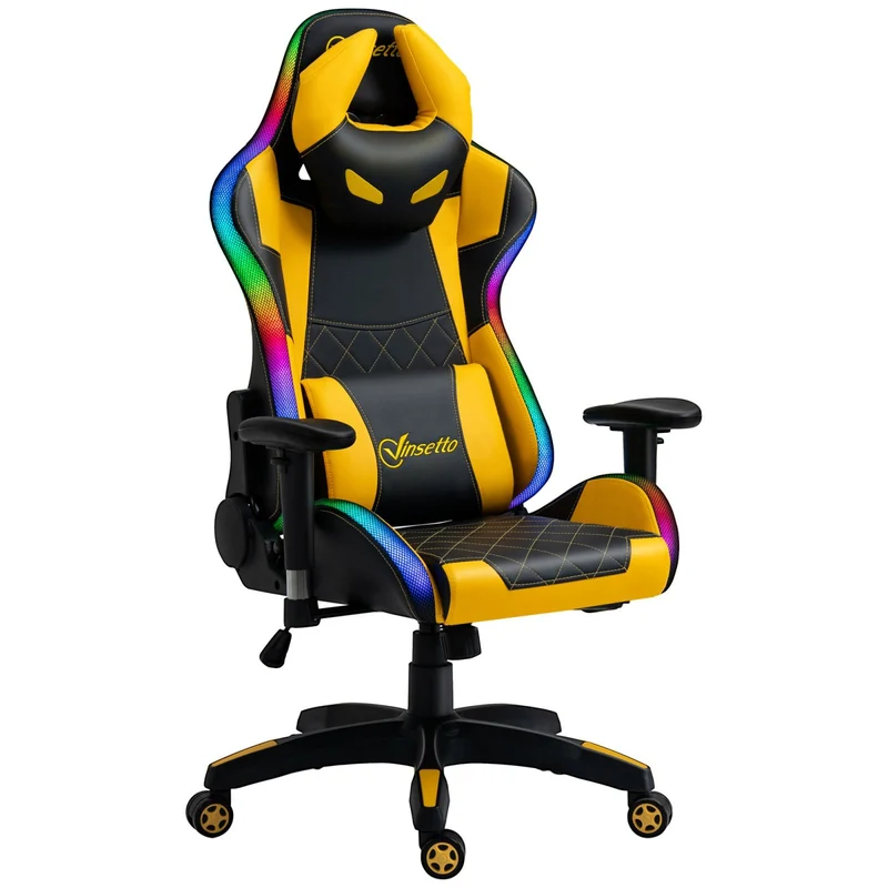 EASYCOMFORT Sedia da Gaming - Giallo Nero