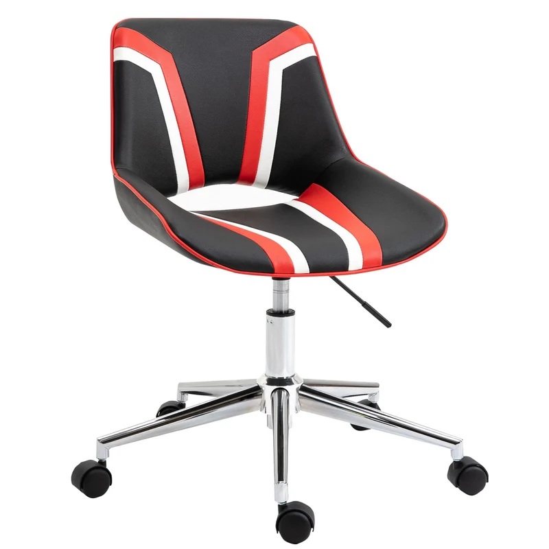EASYCOMFORT Sedia Sgabello da Ufficio Stile Gaming Girevole e Regolabile, in Similpelle