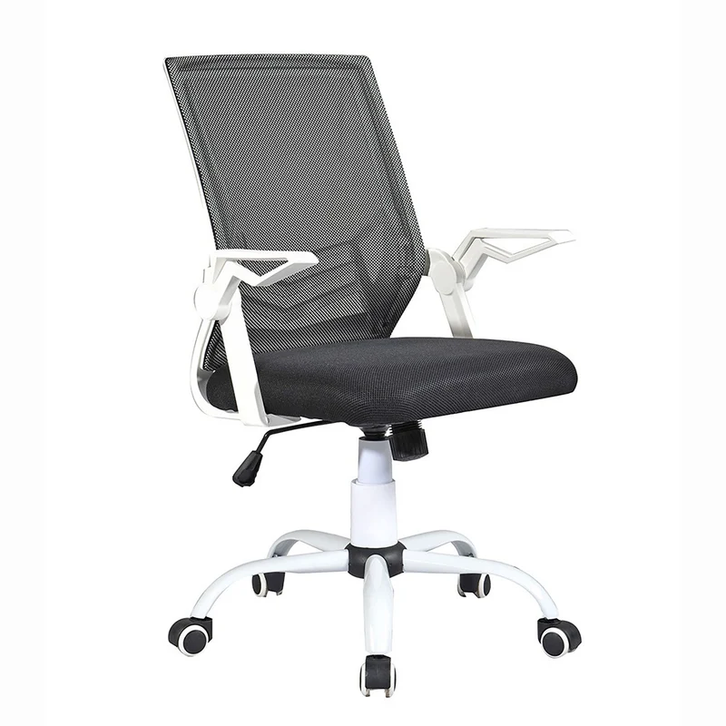 Sedia Operativa da Ufficio 62x54x94-104 cm Providence Schienale in Rete Bianco e Nero