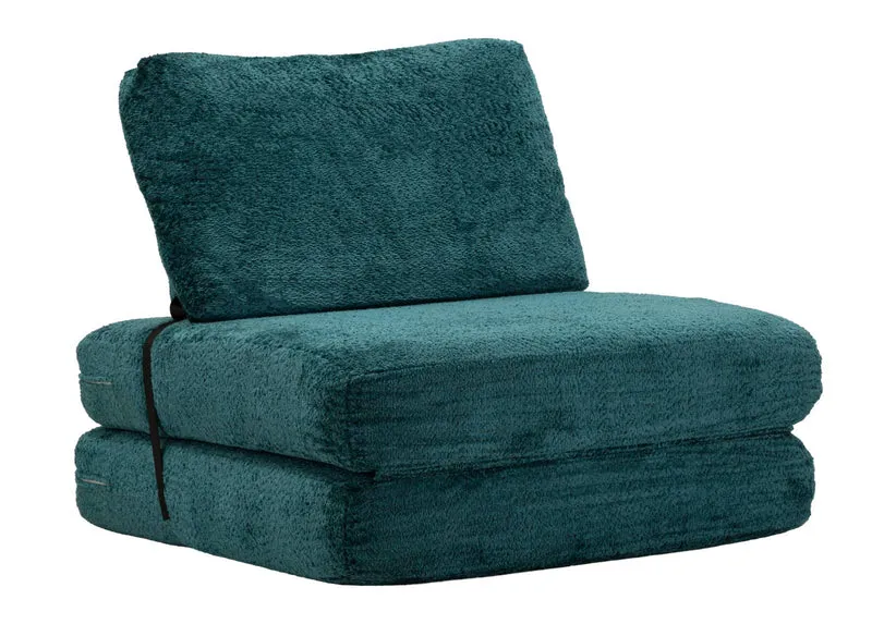 Poltrona Letto Faster Petrolio 80x100x80 cm in Spugna e Poliestere Verde acqua
