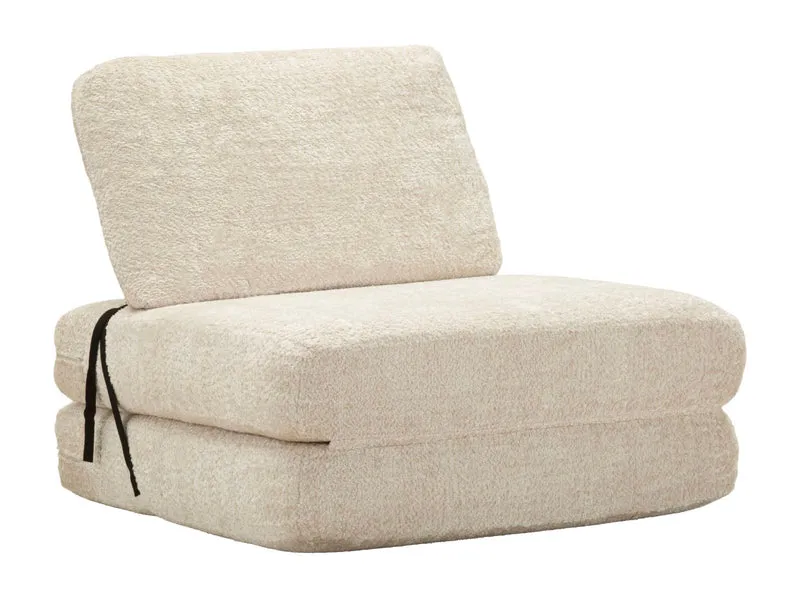 Poltrona Letto Faster Bianca 80x100x80 cm in Spugna e Poliestere Bianco