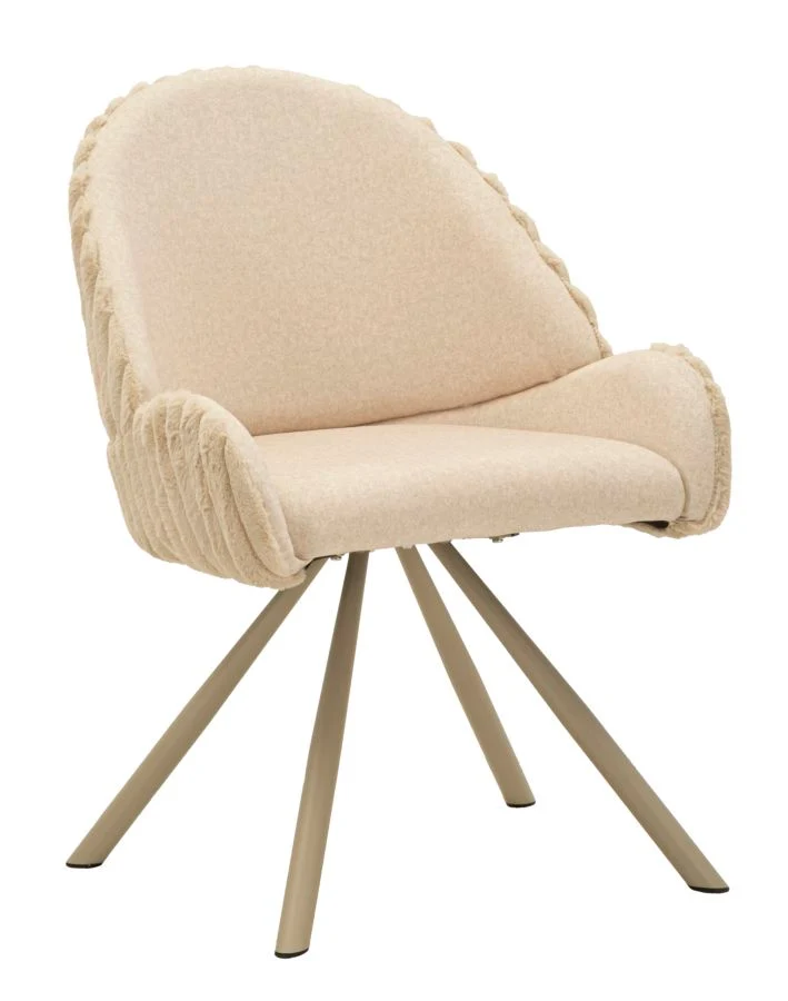 Sedia Stoccolma A crema Set 2 Pz 58x53x85 cm in Compensato e Spugna e Ferro e Poliestere Crema