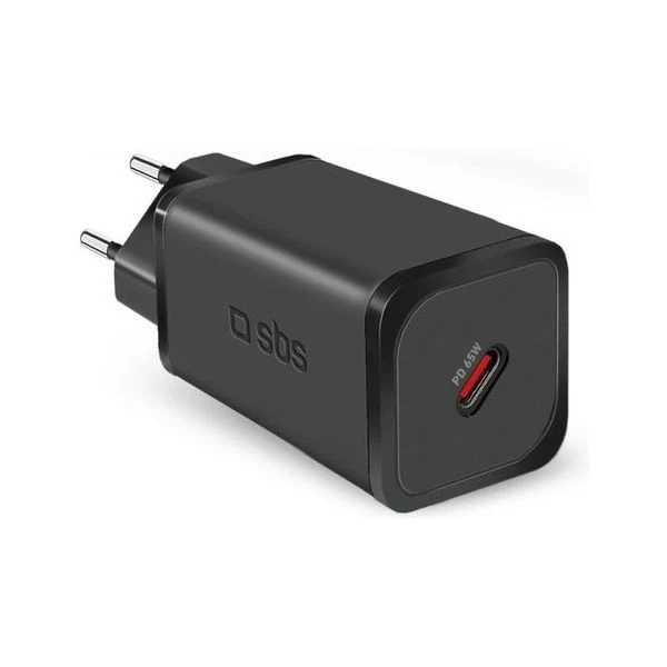 Caricabatterie mini wall charger usb c gan 65w black tetrgan1c65w