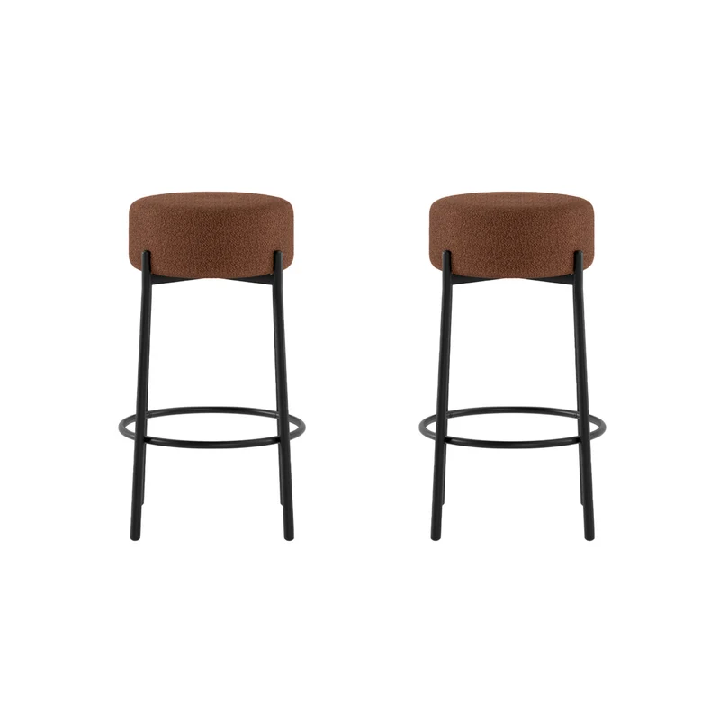 Set 2 Sgabelli Syd 41x41x67 cm in Tessuto Ruggine