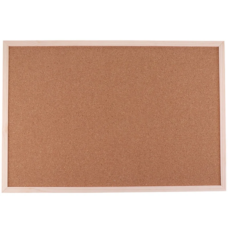 Bacheca Rettangolare 40x30x1,6 cm con Cornice in Legno da Parete in Sughero
