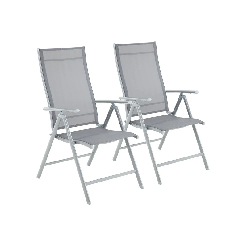 Set di 2 Sedie da Giardino Pieghevoli