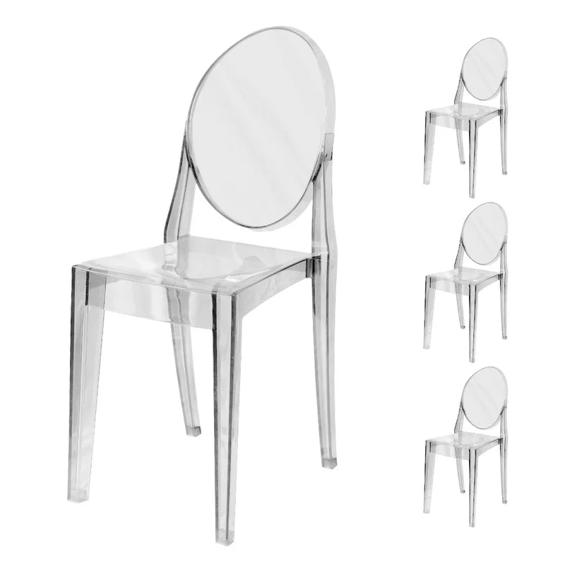 Set 4 Sedie 38x46x90,5 cm in Policarbonato da Interno Elizabet Trasparente
