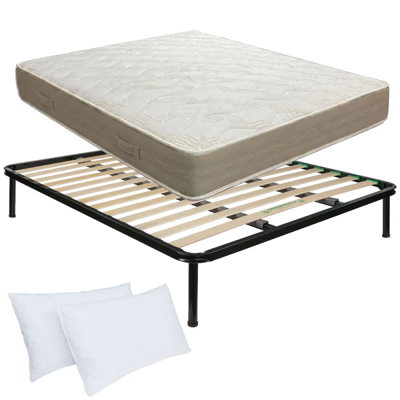 Kit rete ortopedica e materasso in memoy foam matrimoniale 160x190 Finlandia H22, cuscini inclusi - Comprarredo