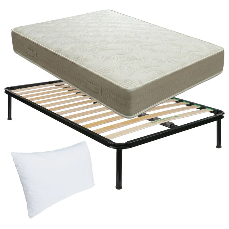 Kit rete ortopedica e materasso in memoy foam piazza e mezza 120x190 Finlandia H22, cuscino incluso - Comprarredo