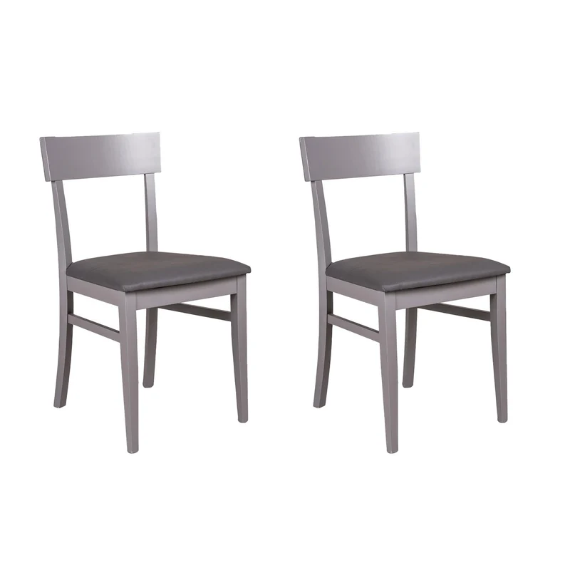 Set 2 Sedie 44x45xH82 cm in Legno Laccato Monaco Grigio Scuro