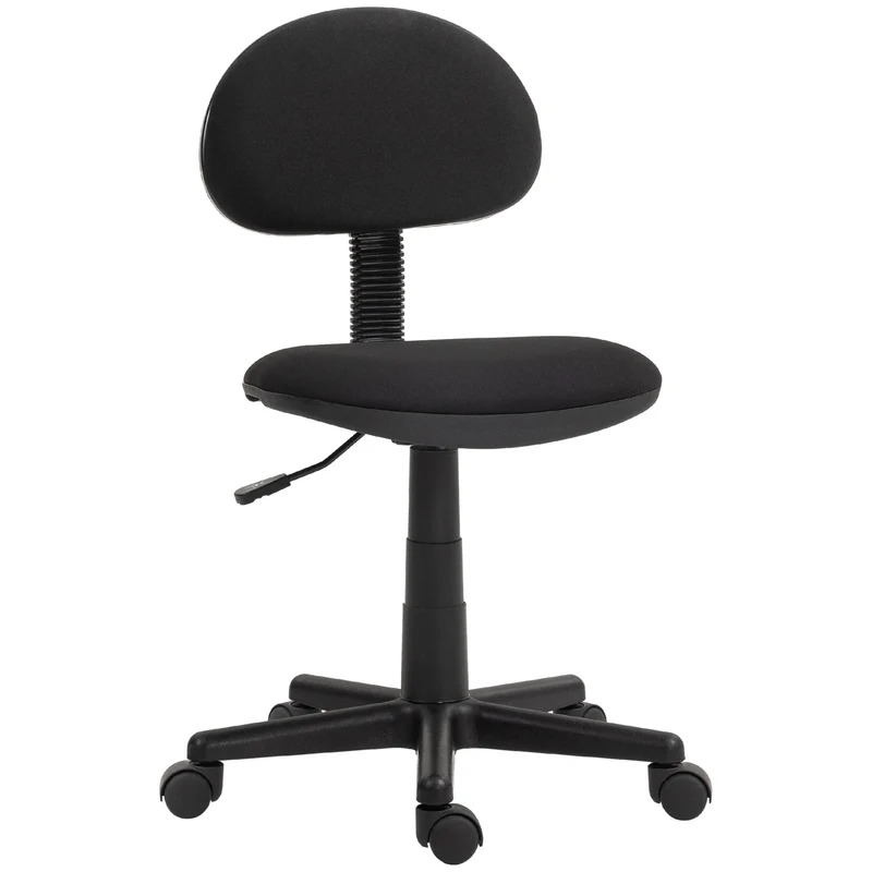 EasyComfort Sedia da Ufficio Girevole ad Altezza Regolabile, in Tessuto Elastico, Spugna e Acciaio, 43x51x73-85 cm, Nero