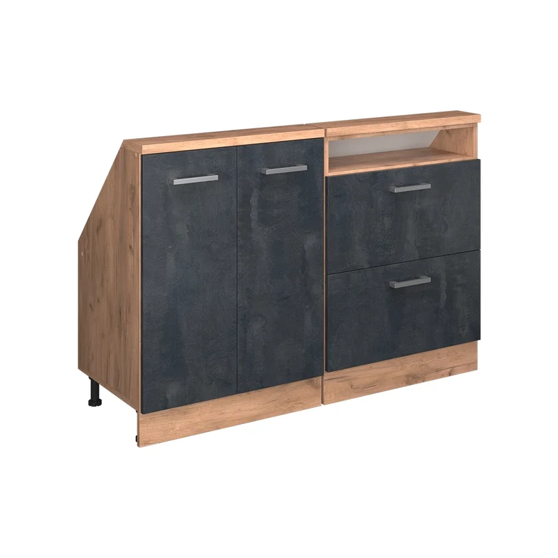 Set di mobili sottotetto Rion Calce nera/Rovere dorato Set di 2 Vicco