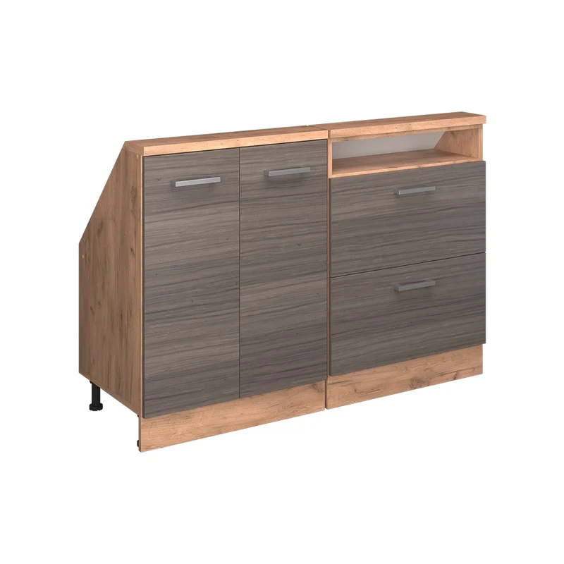 Set di mobili sottotetto Rion Grigio nobile/Rovere dorato Set di 2 Vicco