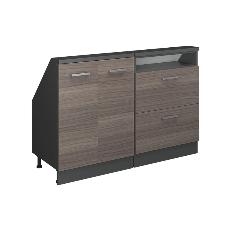 Set di mobili sottotetto Rion Grigio nobile/Antracite Set di 2 Vicco