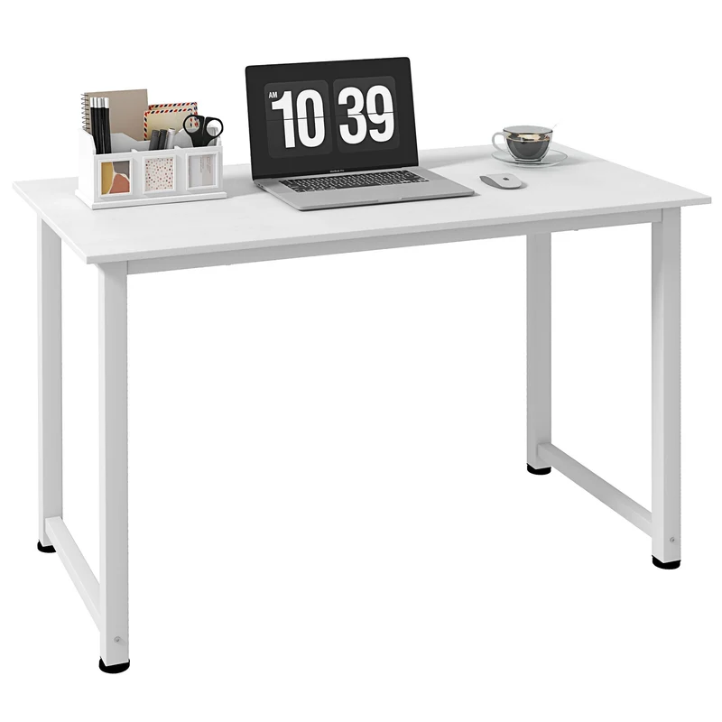 Scrivania per Computer 120x60x76 cm con Piedini Regolabili Bianco