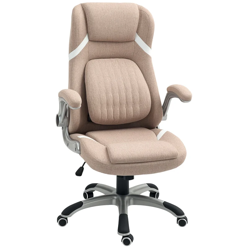 Sedia Operativa da Ufficio Reclinabile 68x76x109-117 cm Marrone Chiaro