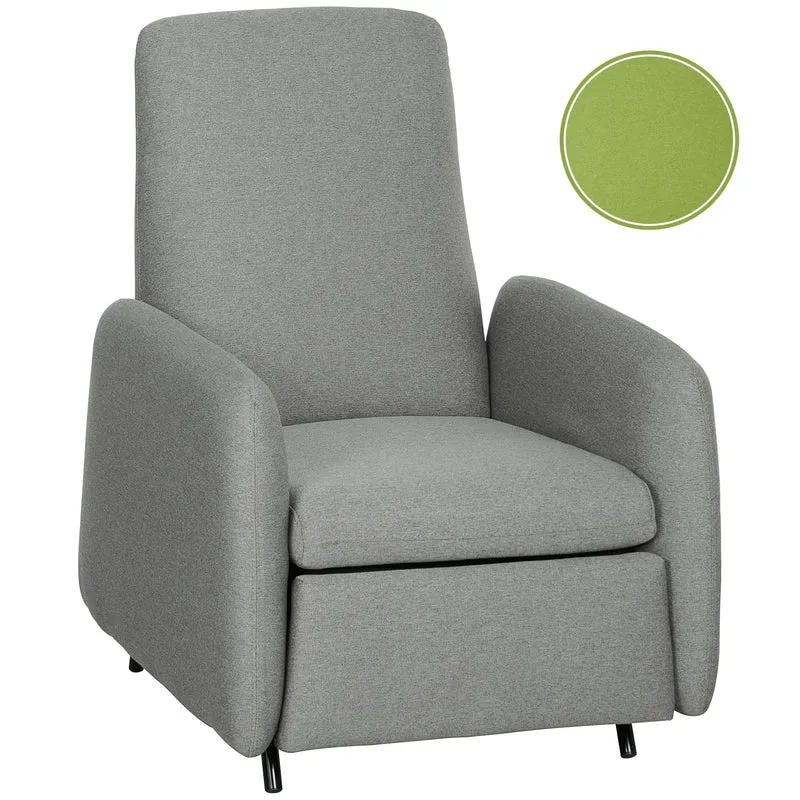 Poltrona Relax Reclinabile con Poggiapiedi Estraibile e Copertura di Ricambio Grigio