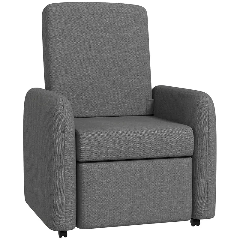 Poltrona Relax Reclinabile 115° max con Poggiapiedi 76x78,5x102 cm Grigio