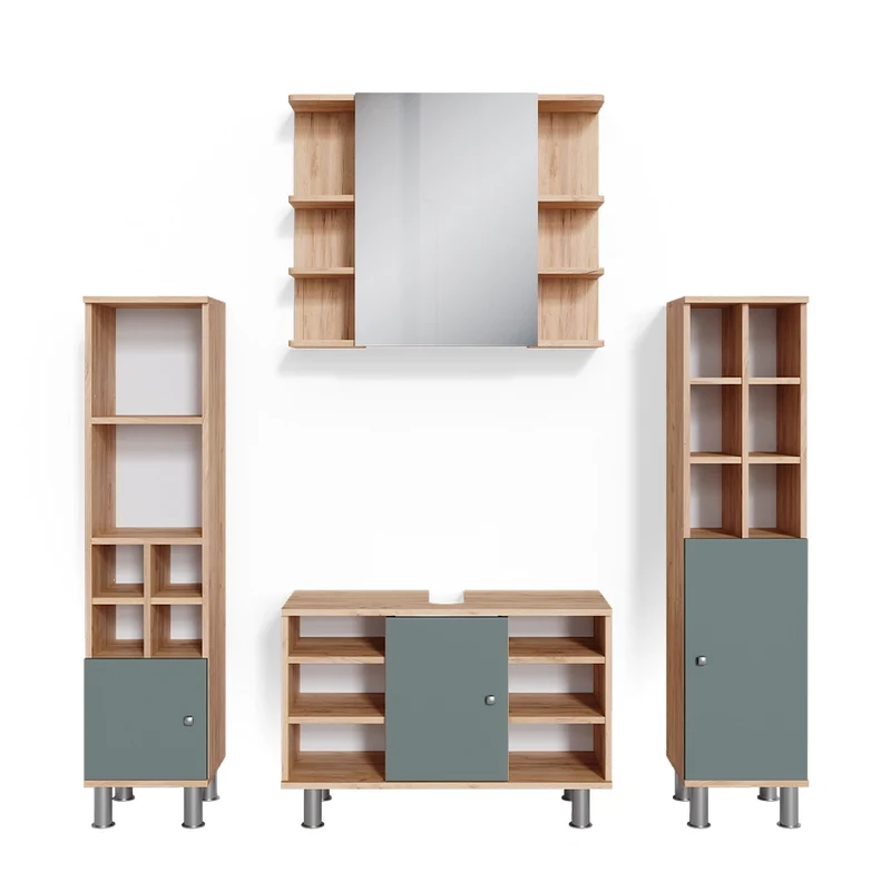 Set mobili bagno Fynn Verde 4 pezzi Vicco