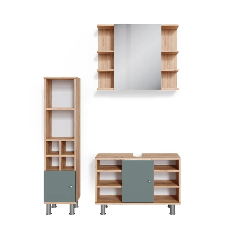 Set mobili bagno Fynn Verde 3 pezzi Vicco
