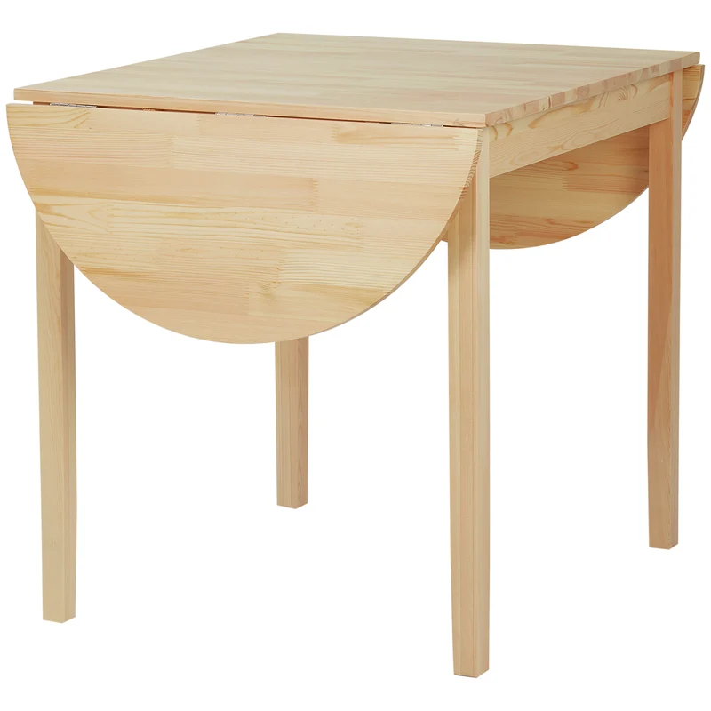 EasyComfort Tavolo Allungabile a Ribalta per 4-6 Persone in Legno di Pino, 140x70x75 cm, color Legno