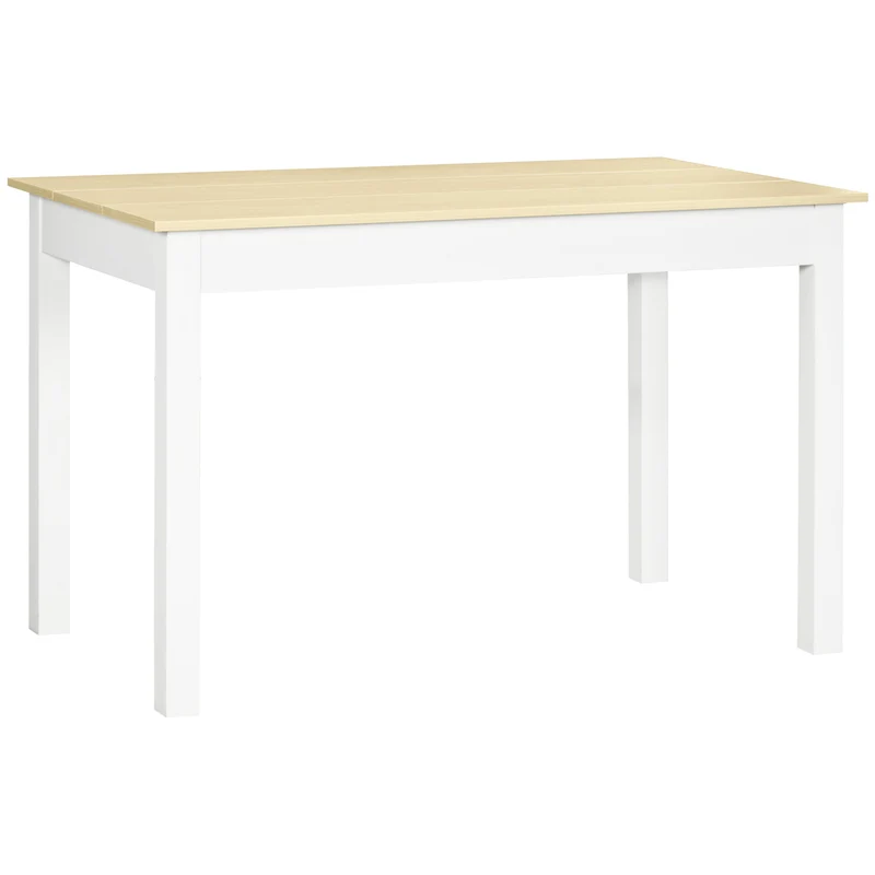EasyComfort Tavolo da Pranzo 4-6 Posti Design Moderno per Cucina e Soggiorno, 119x70x75cm, Bianco e Legno