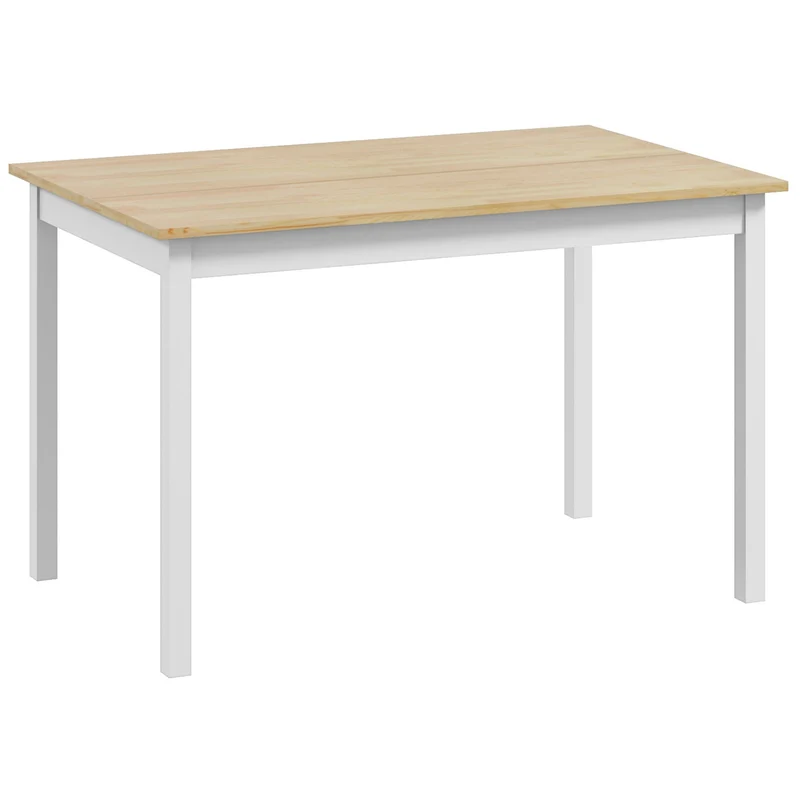 EasyComfort Tavolo da Pranzo 4 Posti con Piedini Antiscivolo, in Legno di Pino, 120x75x75 cm