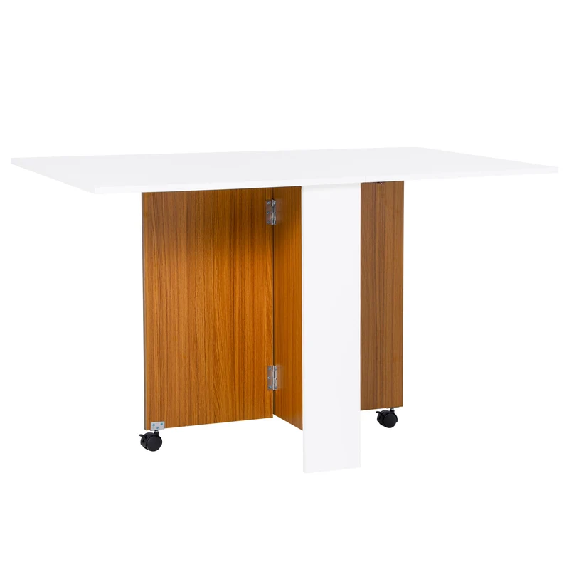 Easycomfort Tavolo da Pranzo Allungabile, Design Moderno, Tavolo Pieghevole Salvaspazio con Ruote 120 × 80 × 73cm