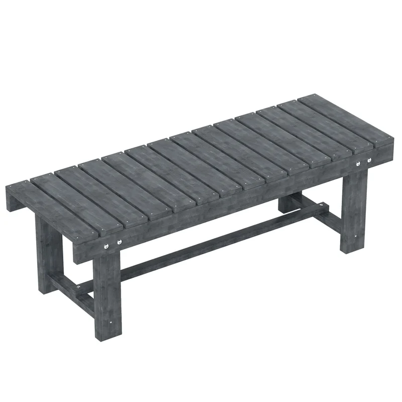 Panchina da Giardino a 2 Posti 110x38x35 cm Impermeabile in Legno di Abete Grigio