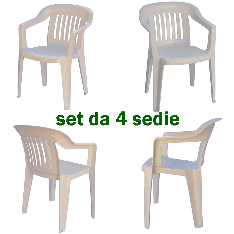 Set da 4 sedie Venezia da giardino in resina - Arredo Esterno